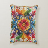 レインボーフラワーズ刺繍探しフローラデザイン アクセントクッション (裏面(縦))