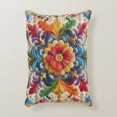 レインボーフラワーズ刺繍探しフローラデザイン アクセントクッション (正面(垂直))
