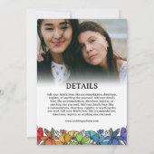 レインボーフラワーズ2 in 1フォト結婚式招待状 招待状 (裏面)