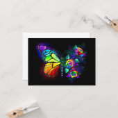 レインボーフラワーバタフライ カード (正面/裏面インサイチュ)