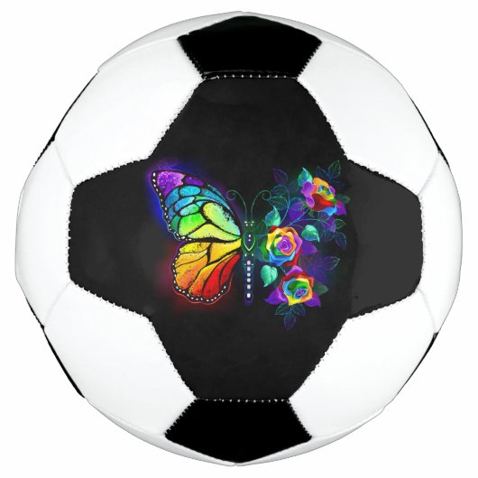 レインボーフラワーバタフライ サッカーボール (正面)