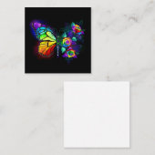 レインボーフラワーバタフライ スクエア名刺 (正面/裏面)