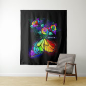 レインボーフラワーバタフライ タペストリー (インサイチュ)