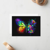 レインボーフラワーバタフライ ノートカード (正面/裏面インサイチュ)