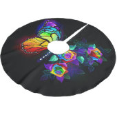 レインボーフラワーバタフライ ブラッシュドポリエステルツリースカート (アングル)