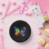 レインボーフラワーバタフライ ペーパーボウル (パーティー)