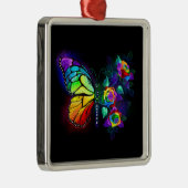 レインボーフラワーバタフライ メタルオーナメント (右)
