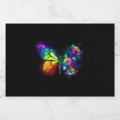 レインボーフラワーバタフライ リキュールボトルラベル (シングルラベル)