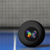 レインボーフラワーバタフライ 卓球ボール (ネット)