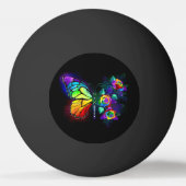 レインボーフラワーバタフライ 卓球ボール (正面)