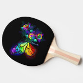レインボーフラワーバタフライ 卓球ラケット (横)