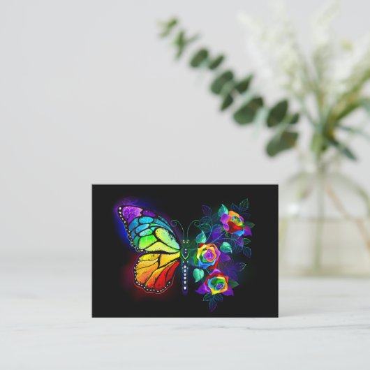 レインボーフラワーバタフライ 名刺 (スタンド正面)