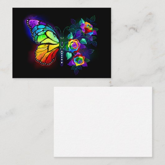 レインボーフラワーバタフライ 名刺 (正面/裏面)