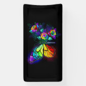 レインボーフラワーバタフライ 横断幕 (縦)