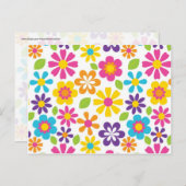 レインボーフラワーパワーヒッピーレトロティーンズギフト ポストカード (正面/裏面)