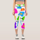 レインボーフラワープライドラブ追加ネーム文字lqbtq abst カプリレギンス (正面)