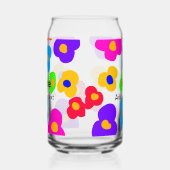 レインボーフラワープライドラブ追加ネーム文字lqbtq abst ガラス缶 (左)