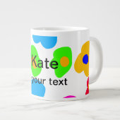 レインボーフラワープライドラブ追加ネーム文字lqbtq abst ジャンボコーヒーマグカップ (正面右)