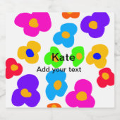 レインボーフラワープライドラブ追加ネーム文字lqbtq abst スパークリングワインラベル (シングルラベル)