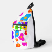 レインボーフラワープライドラブ追加ネーム文字lqbtq abst スリングバッグ (右コーナー)