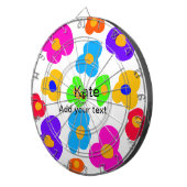 レインボーフラワープライドラブ追加ネーム文字lqbtq abst ダーツボード (正面右)