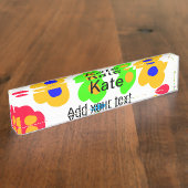 レインボーフラワープライドラブ追加ネーム文字lqbtq abst デスクネームプレート (側面)