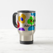 レインボーフラワープライドラブ追加ネーム文字lqbtq abst トラベルマグ (正面左)