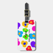 レインボーフラワープライドラブ追加ネーム文字lqbtq abst ラゲッジタグ (正面縦)