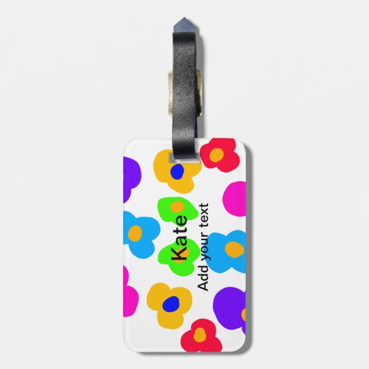 レインボーフラワープライドラブ追加ネーム文字lqbtq abst ラゲッジタグ (裏面縦)