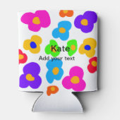 レインボーフラワープライドラブ追加ネーム文字lqbtq abst 缶クーラー (裏面)