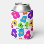 レインボーフラワープライドラブ追加ネーム文字lqbtq abst 缶クーラー (缶裏面)
