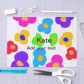 レインボーフラワープライドラブ追加ネーム文字lqbtq abst 薄葉紙 (クラフト)