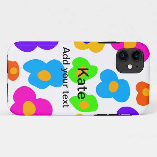 レインボーフラワープライドラブ追加ネーム文字lqbtq abst Case-Mate iPhoneケース (裏面(横))