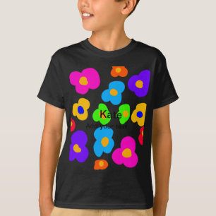 レインボーフラワープライドラブ+名前テキスト LGBTQ アブスト Tシャツ