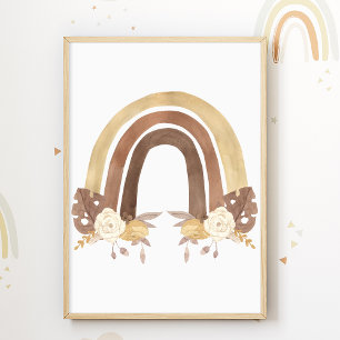 レインボーフラワーポスターキッズルームプリント ポスター