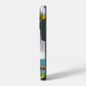 レインボーフラワーユニコーングリーンツリーズウォーターフォール湖 iPhoneケース (左側面)