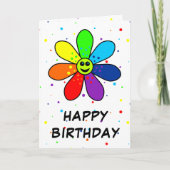 レインボーフラワー誕生日カード カード (正面)