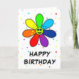 レインボーフラワー誕生日カード カード