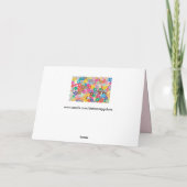 レインボーフラワー開花グリーティングカード カード (裏面)