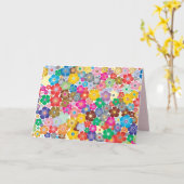 レインボーフラワー開花グリーティングカード カード (黄色い花)