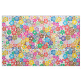 レインボーフラワー開花プリント布 ファブリック (ファットクウォーター)