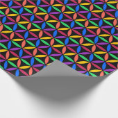 レインボーフラワー・オブ・ライフ・パターン ラッピングペーパー (角)