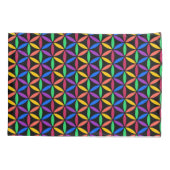 レインボーフラワー・オブ・ライフ・パターン 枕カバー (裏面)