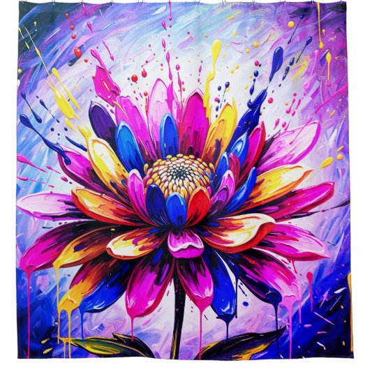 レインボーフラワー シャワーカーテン (正面)