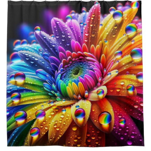 レインボーフラワー シャワーカーテン (正面)