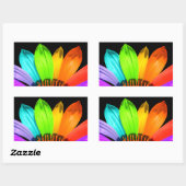 レインボーフラワー 長方形シール (シート)