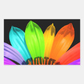 レインボーフラワー 長方形シール (正面)