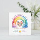 レインボーフランスのガールバースデーパーティーへの招待 招待状 (スタンド正面)