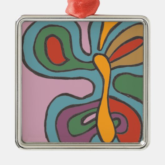 レインボーフルタフライ メタルオーナメント (正面)