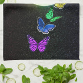 レインボーフルムーン&レインボー蝶ドリームビッグ キッチンタオル (折り畳み)